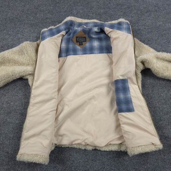 Pendleton Jacket Womens Medium Ivory White Sherpa High Pile Lined‎ Outdoors Camp - Picture 12 of 15